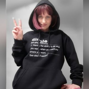 NWT Black Hoodie 'Single' by Denim & Flower